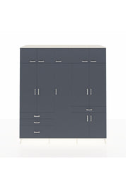 Kronos Dolap 11 Raflı 4 Çekmeceli 2 Askılı 220x59x243 Aytaşı-Antrasit/Antrasit