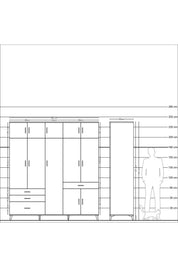 Kronos Dolap 11 Raflı 4 Çekmeceli 2 Askılı 220x59x243 - S784M055V11C