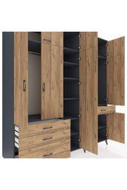 Kronos Dolap 11 Raflı 4 Çekmeceli 2 Askılı 220x59x243 - S784M055V12C
