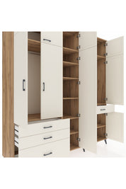 Kronos Dolap 11 Raflı 4 Çekmeceli 2 Askılı 220x59x243 - S784M055V22C