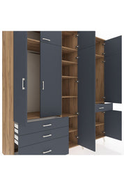 Kronos Dolap 11 Raflı 4 Çekmeceli 2 Askılı 220x59x243 - S784M055V26C