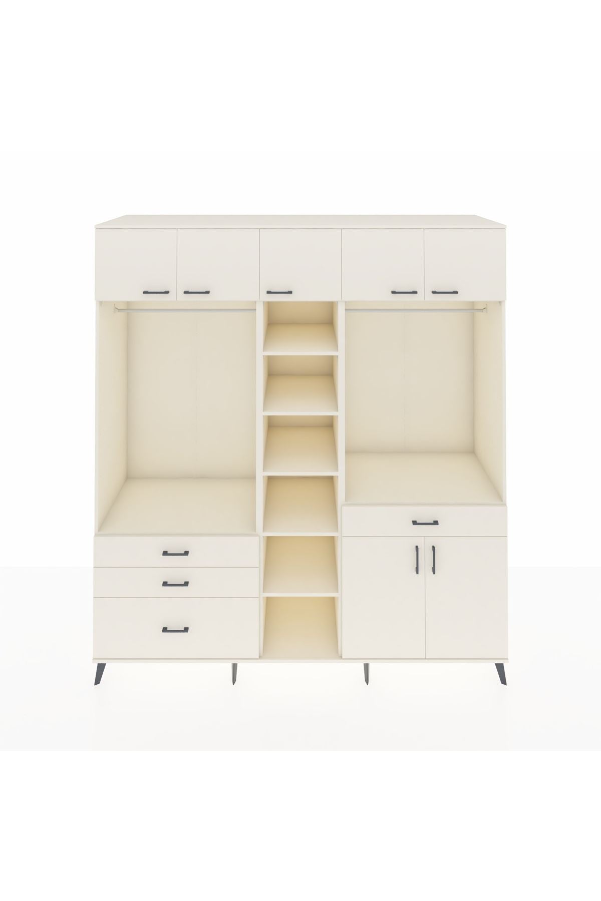 Kronos Dolap 11 Raflı 4 Çekmeceli 2 Askılı 220x59x243 Aytaşı-Aytaşı/Aytaşı