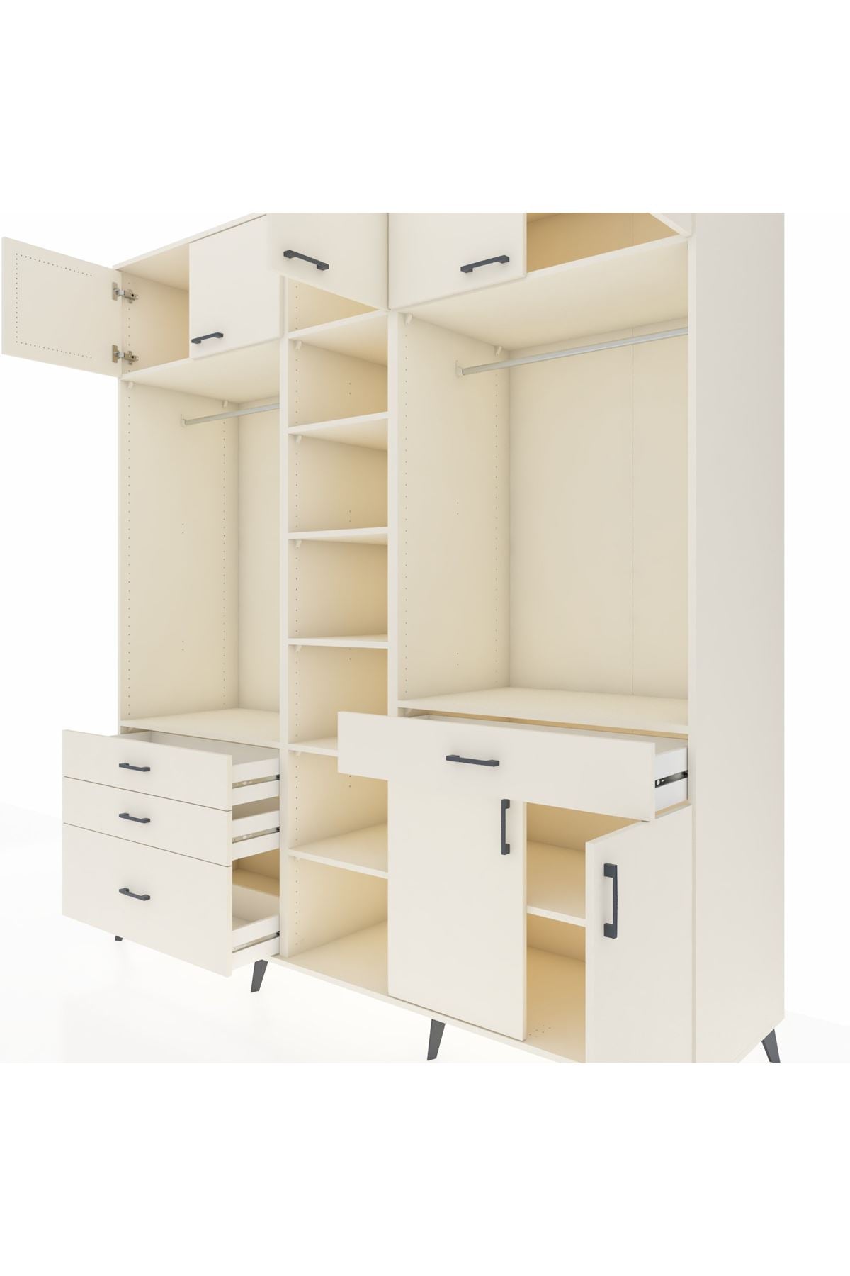 Kronos Dolap 11 Raflı 4 Çekmeceli 2 Askılı 220x59x243 Aytaşı-Aytaşı/Aytaşı