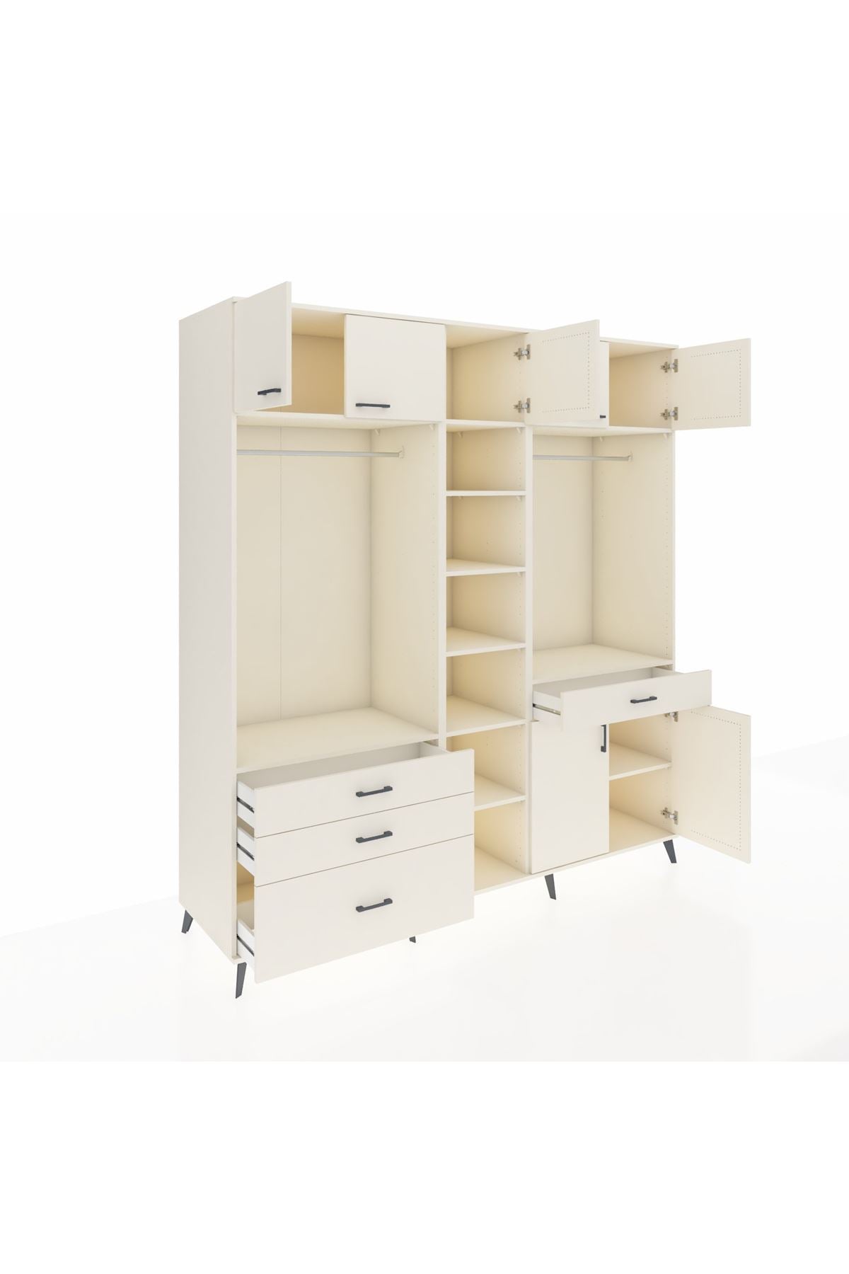 Kronos Dolap 11 Raflı 4 Çekmeceli 2 Askılı 220x59x243 Aytaşı-Aytaşı/Aytaşı