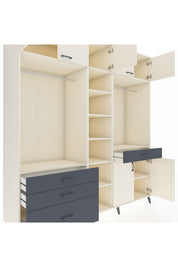 Kronos Dolap 11 Raflı 4 Çekmeceli 2 Askılı 220x59x243 Aytaşı-Aytaşı/Antrasit