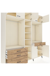 Kronos Dolap 11 Raflı 4 Çekmeceli 2 Askılı 220x59x243 Aytaşı-Aytaşı/Çam