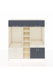 Kronos Dolap 11 Raflı 4 Çekmeceli 2 Askılı 220x59x243 Aytaşı-Antrasit/Aytaşı