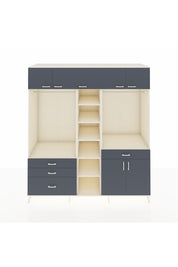 Kronos Dolap 11 Raflı 4 Çekmeceli 2 Askılı 220x59x243 Aytaşı-Antrasit/Antrasit