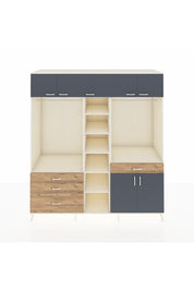 Kronos Dolap 11 Raflı 4 Çekmeceli 2 Askılı 220x59x243 Aytaşı-Antrasit/Çam