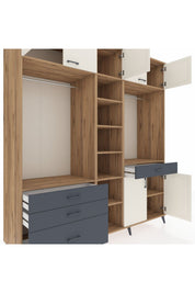 Kronos Dolap 11 Raflı 4 Çekmeceli 2 Askılı 220x59x243 - S784M056V23C