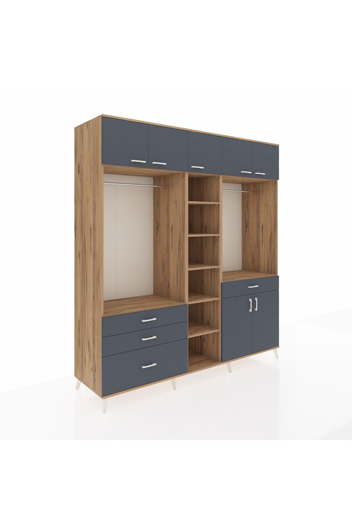 Kronos Dolap 11 Raflı 4 Çekmeceli 2 Askılı 220x59x243 - S784M056V26C