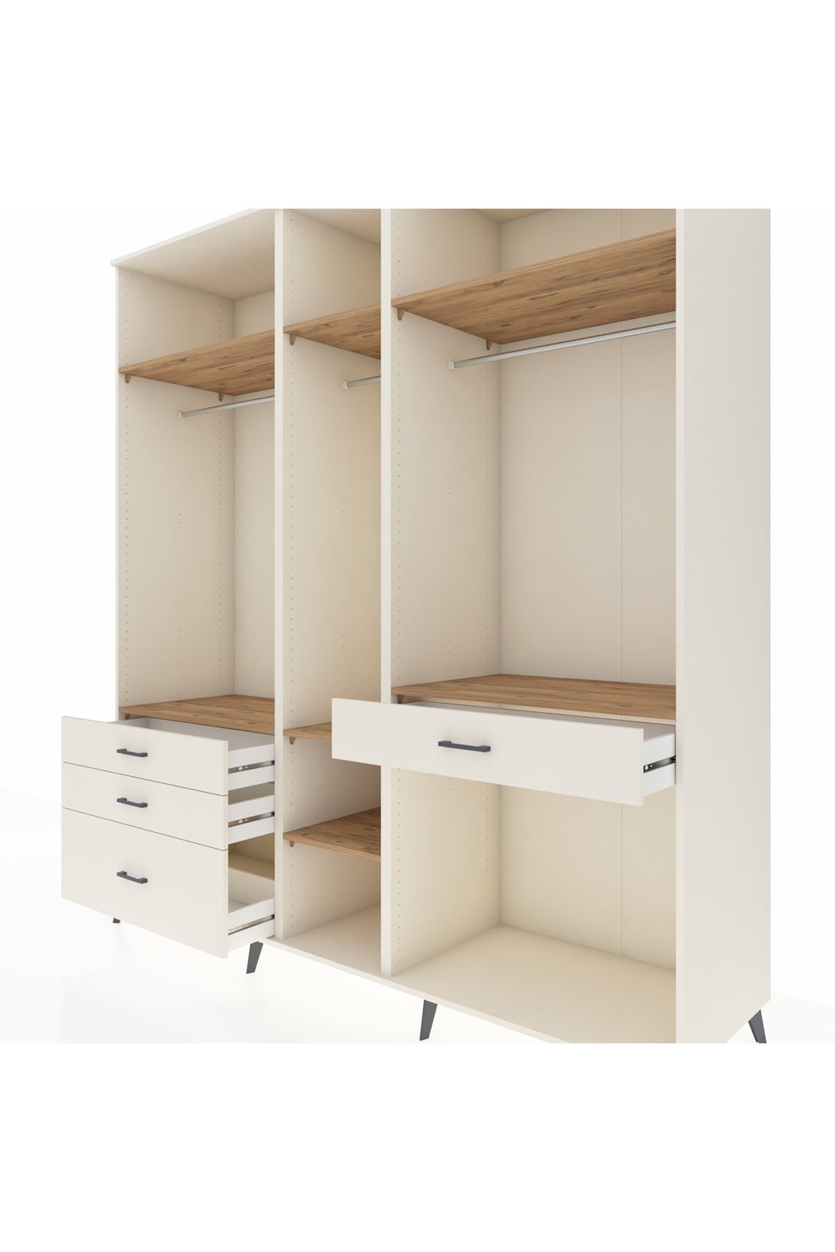 Kronos Dolap 7 Raflı 4 Çekmeceli 3 Askılı 220x59x243 - S784M057V01C
