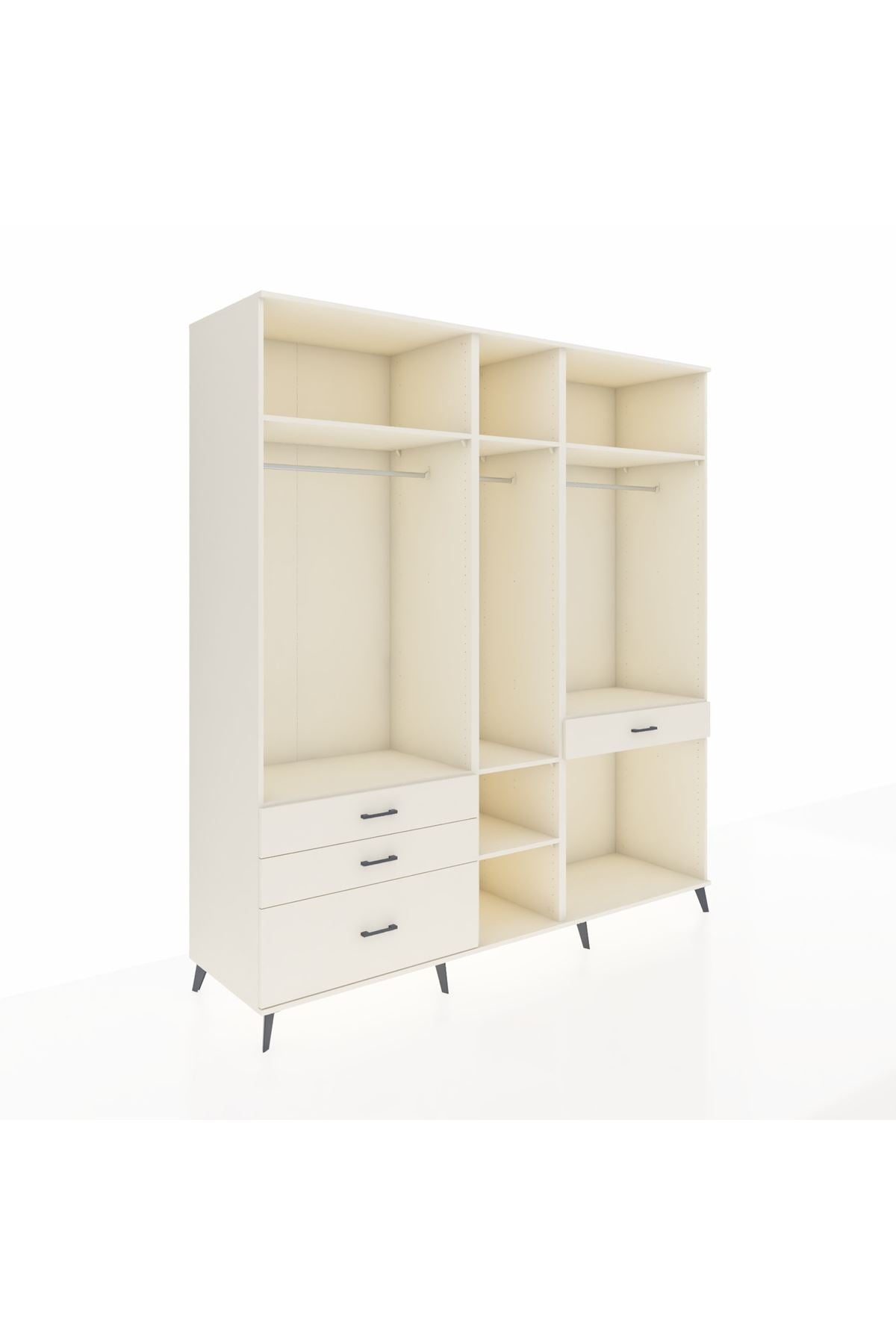 Kronos Dolap 7 Raflı 4 Çekmeceli 3 Askılı 220x59x243 - S784M057V04C