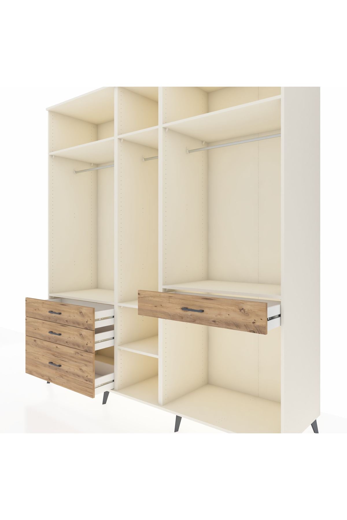 Kronos Dolap 7 Raflı 4 Çekmeceli 3 Askılı 220x59x243 - S784M057V06C