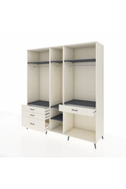 Kronos Dolap 7 Raflı 4 Çekmeceli 3 Askılı 220x59x243 Aytaşı-Antrasit/Aytaşı