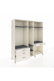 Kronos Dolap 7 Raflı 4 Çekmeceli 3 Askılı 220x59x243 Aytaşı-Antrasit/Aytaşı