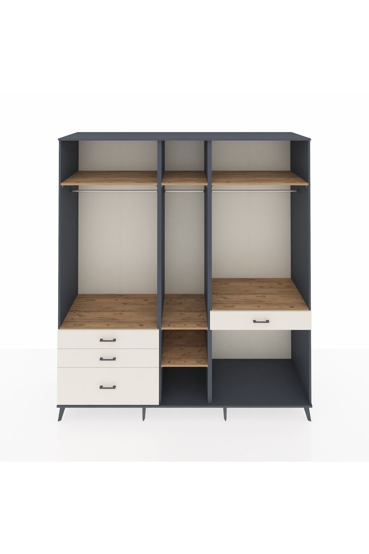 Kronos Dolap 7 Raflı 4 Çekmeceli 3 Askılı 220x59x243 - S784M057V10C