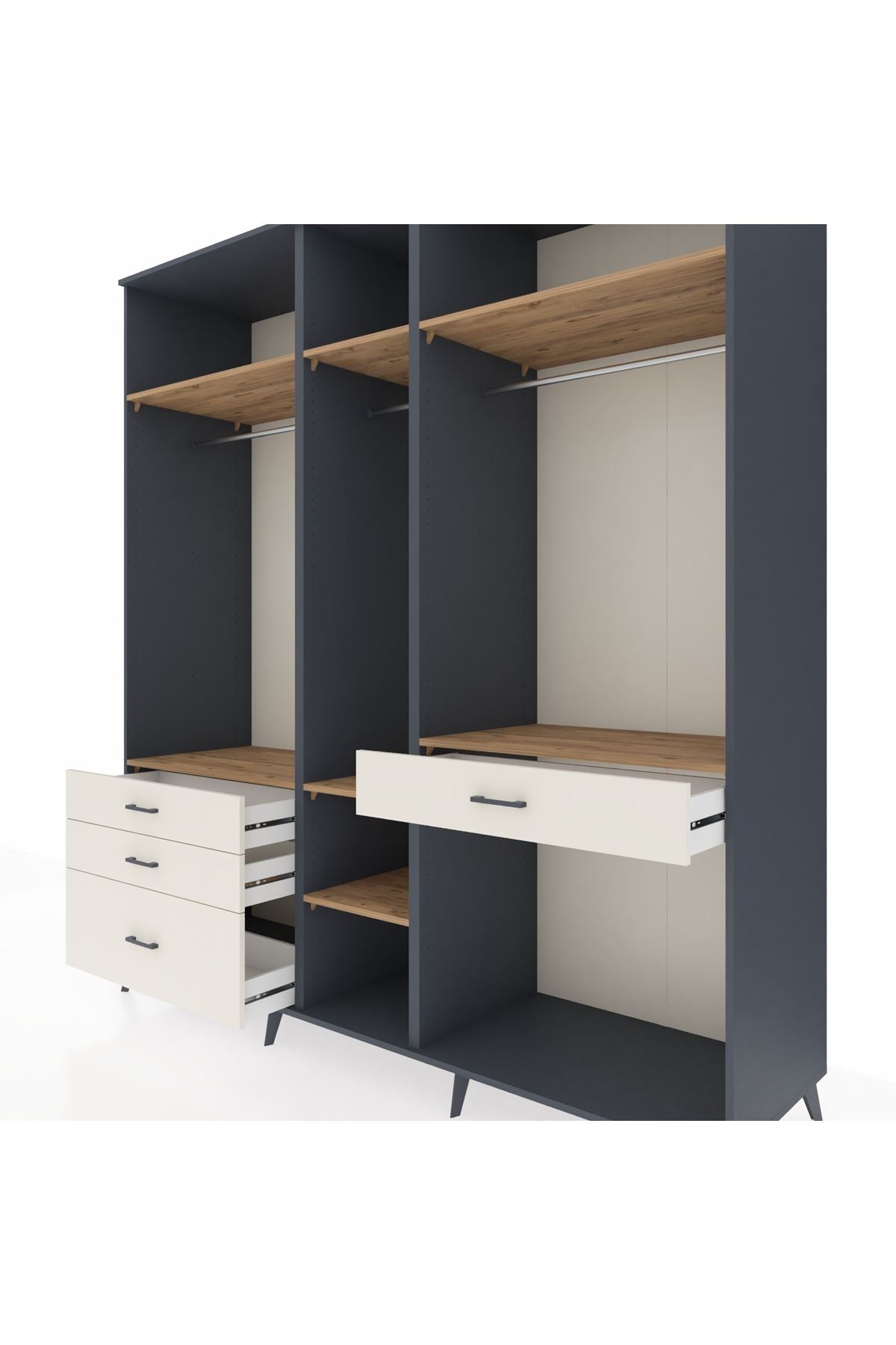 Kronos Dolap 7 Raflı 4 Çekmeceli 3 Askılı 220x59x243 - S784M057V10C