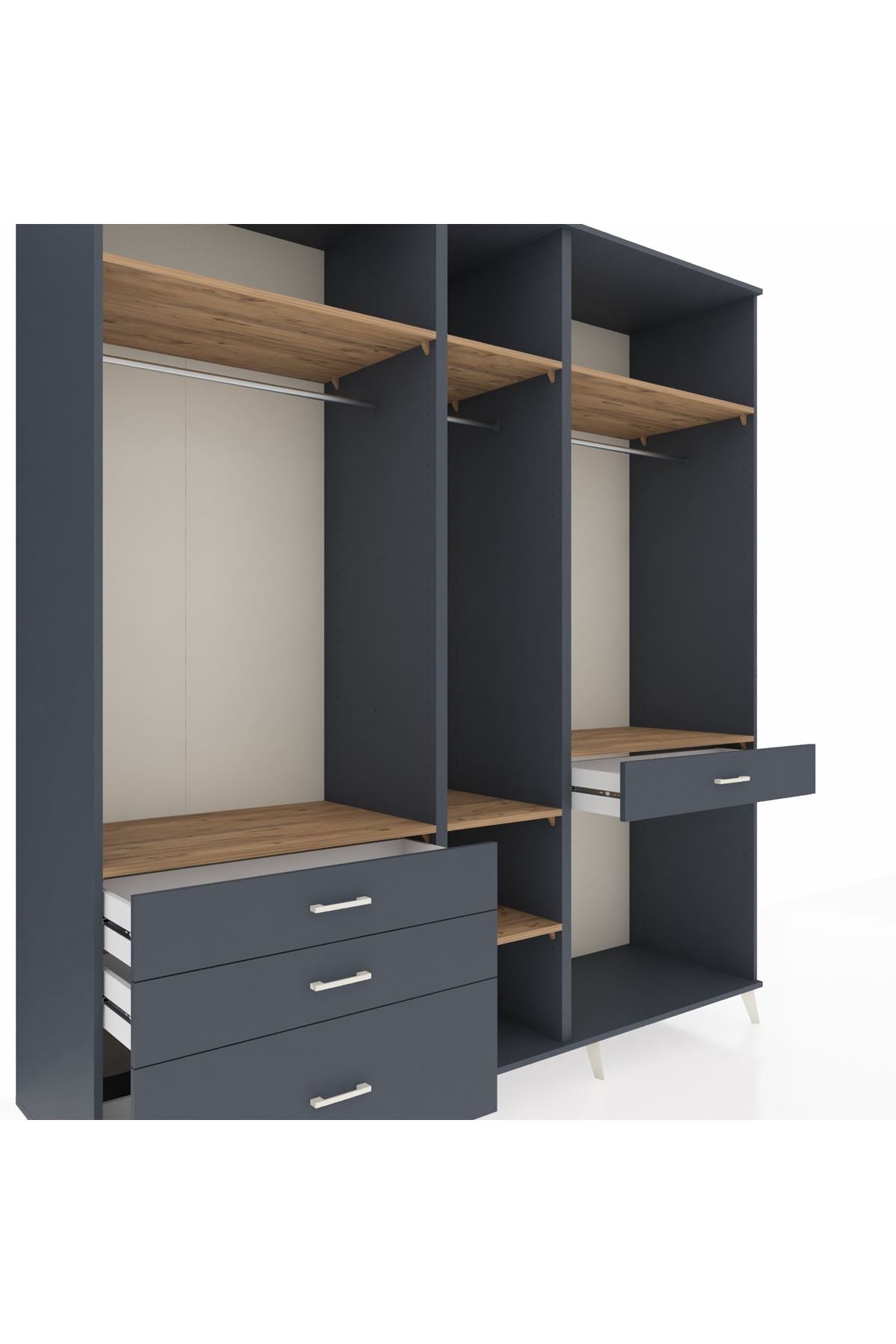 Kronos Dolap 7 Raflı 4 Çekmeceli 3 Askılı 220x59x243 - S784M057V11C