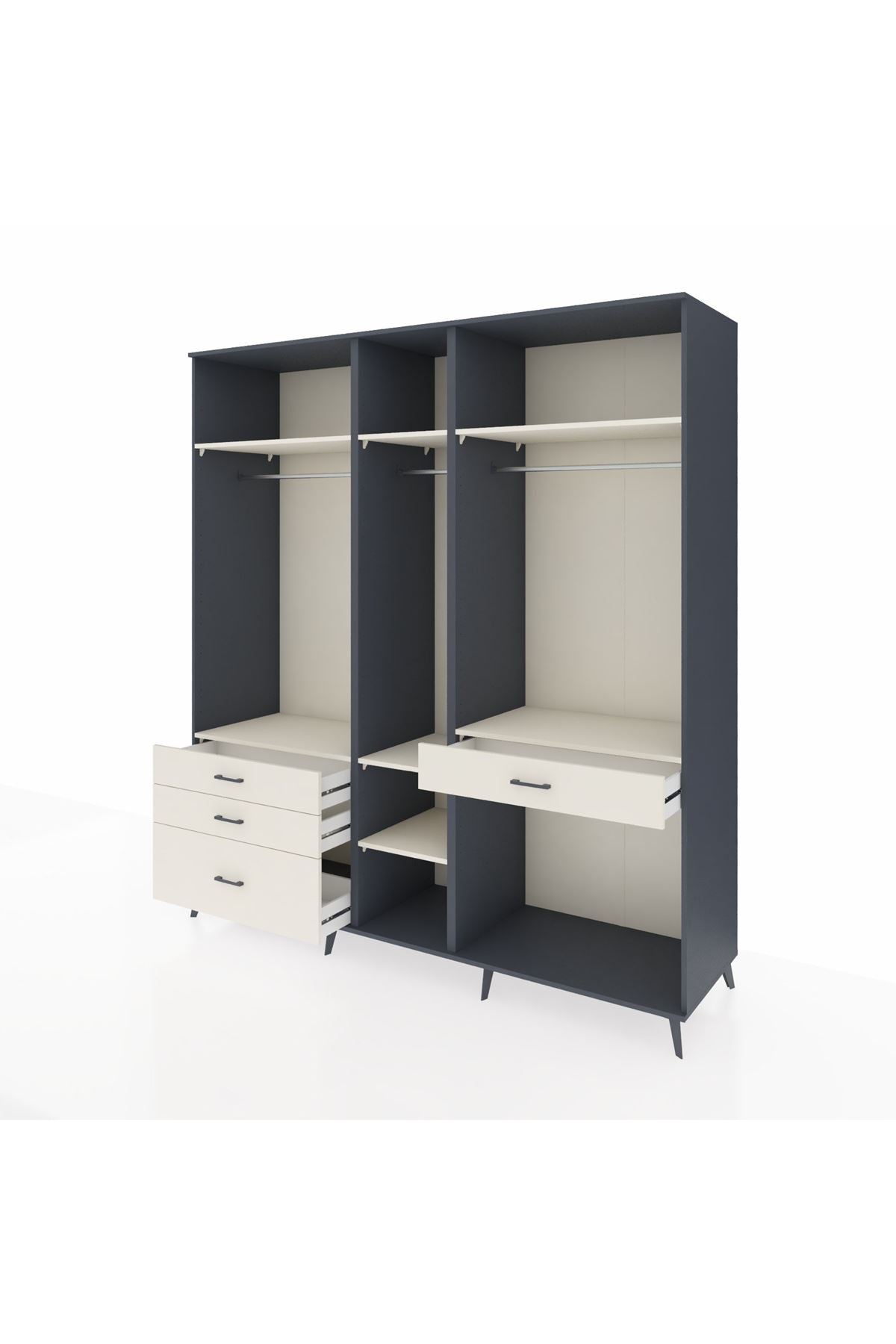 Kronos Dolap 7 Raflı 4 Çekmeceli 3 Askılı 220x59x243 - S784M057V13C