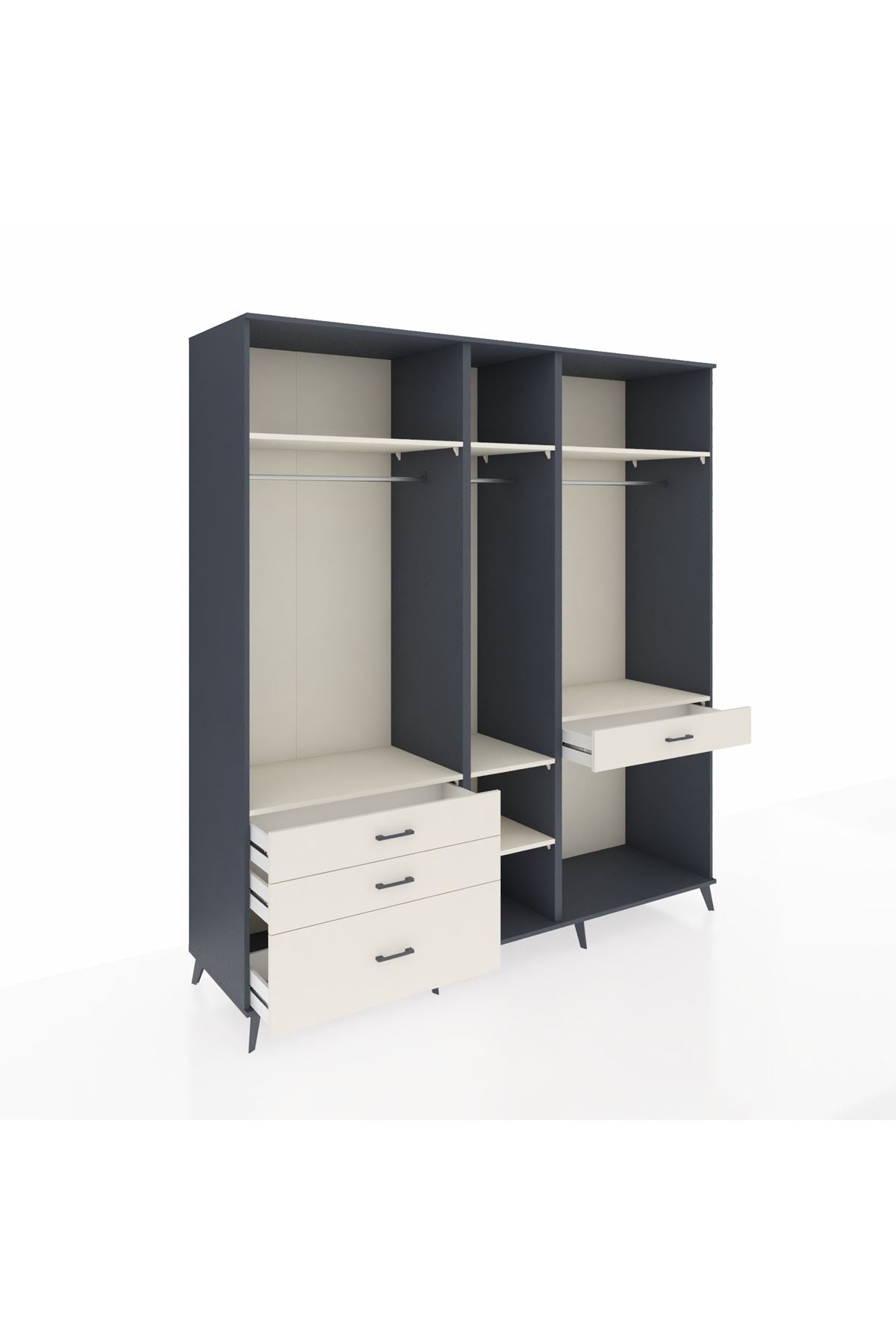 Kronos Dolap 7 Raflı 4 Çekmeceli 3 Askılı 220x59x243 - S784M057V13C