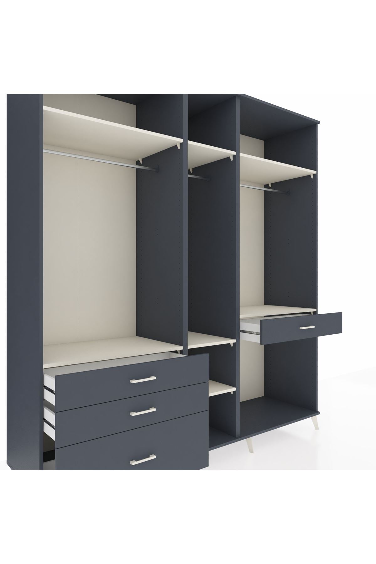 Kronos Dolap 7 Raflı 4 Çekmeceli 3 Askılı 220x59x243 - S784M057V14C