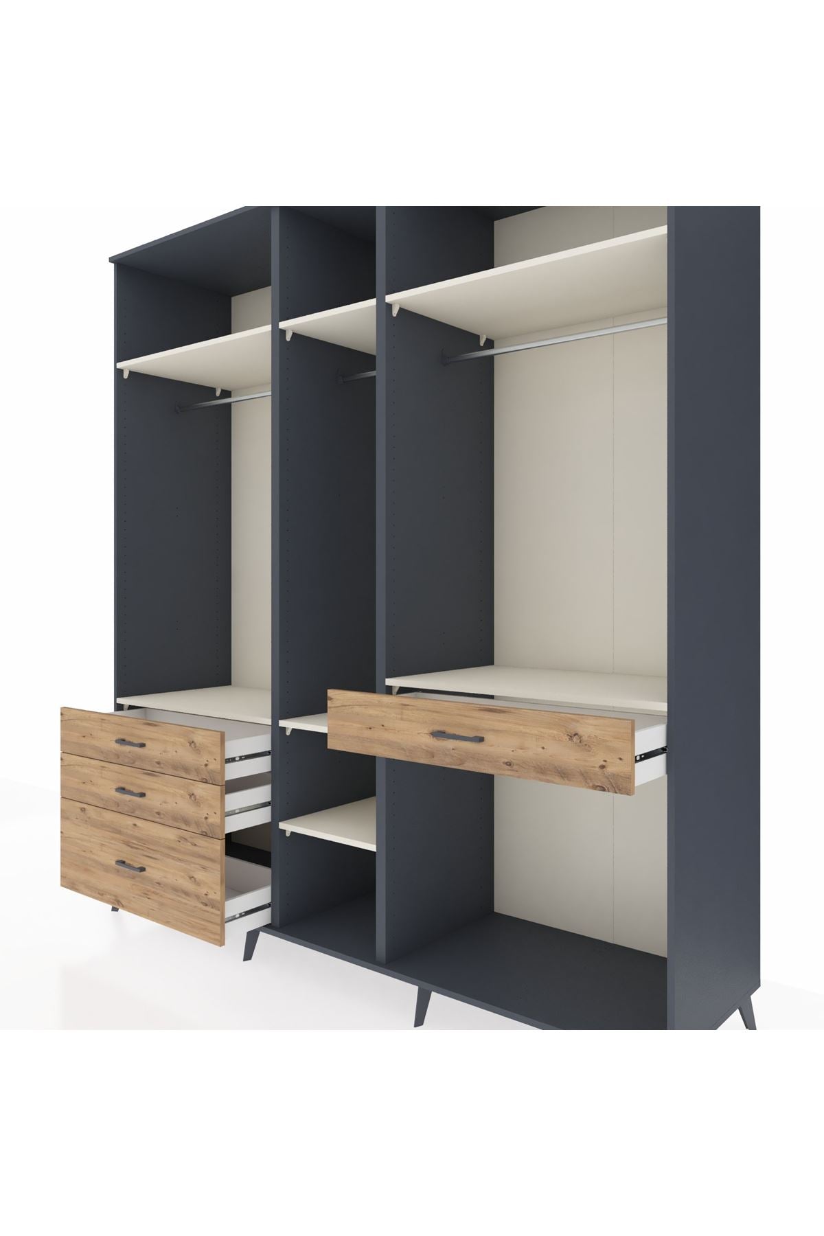 Kronos Dolap 7 Raflı 4 Çekmeceli 3 Askılı 220x59x243 - S784M057V15C