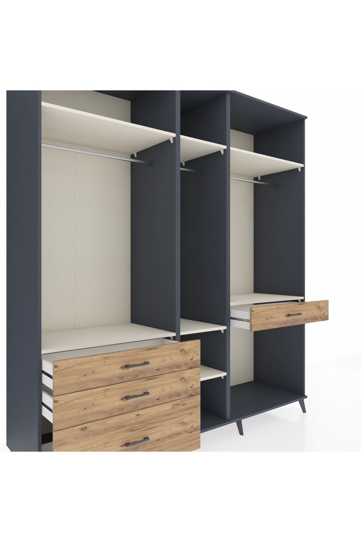 Kronos Dolap 7 Raflı 4 Çekmeceli 3 Askılı 220x59x243 - S784M057V15C