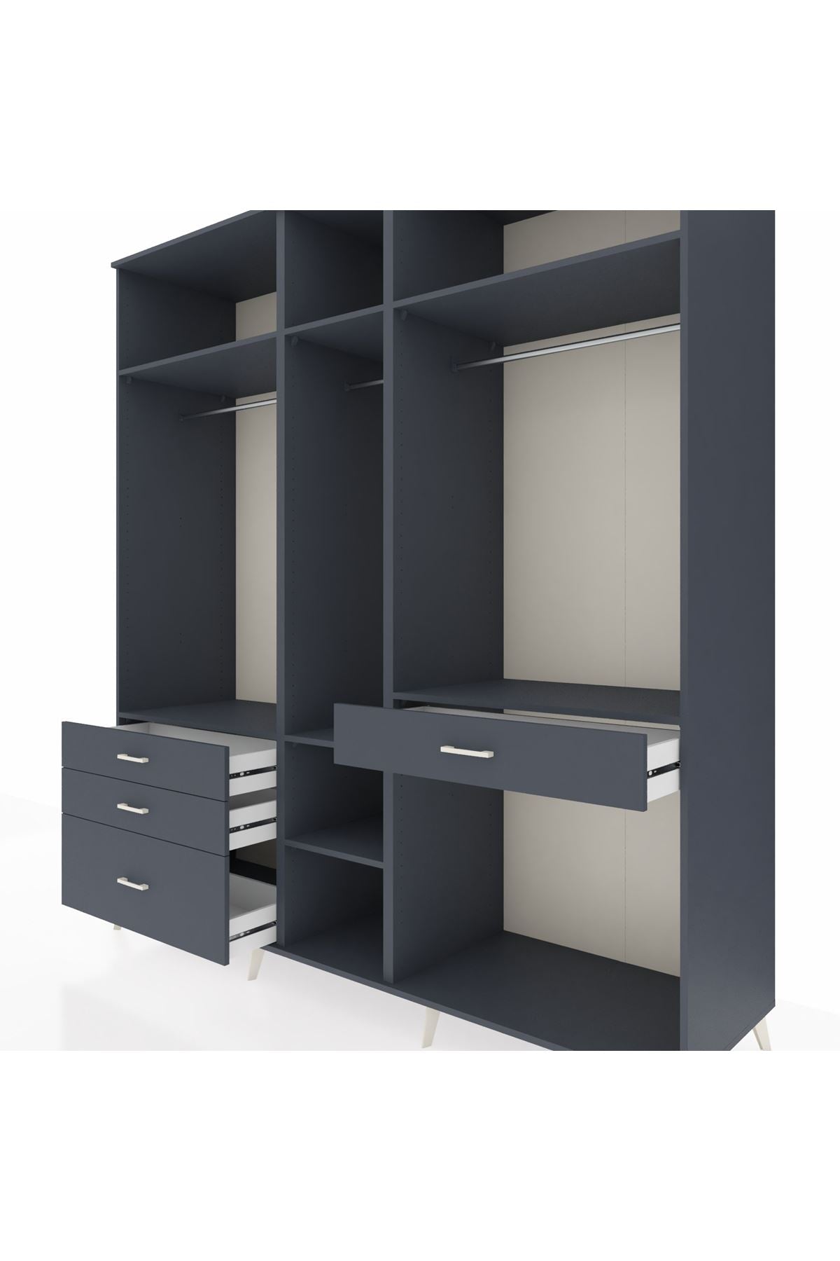 Kronos Dolap 7 Raflı 4 Çekmeceli 3 Askılı 220x59x243 - S784M057V17C