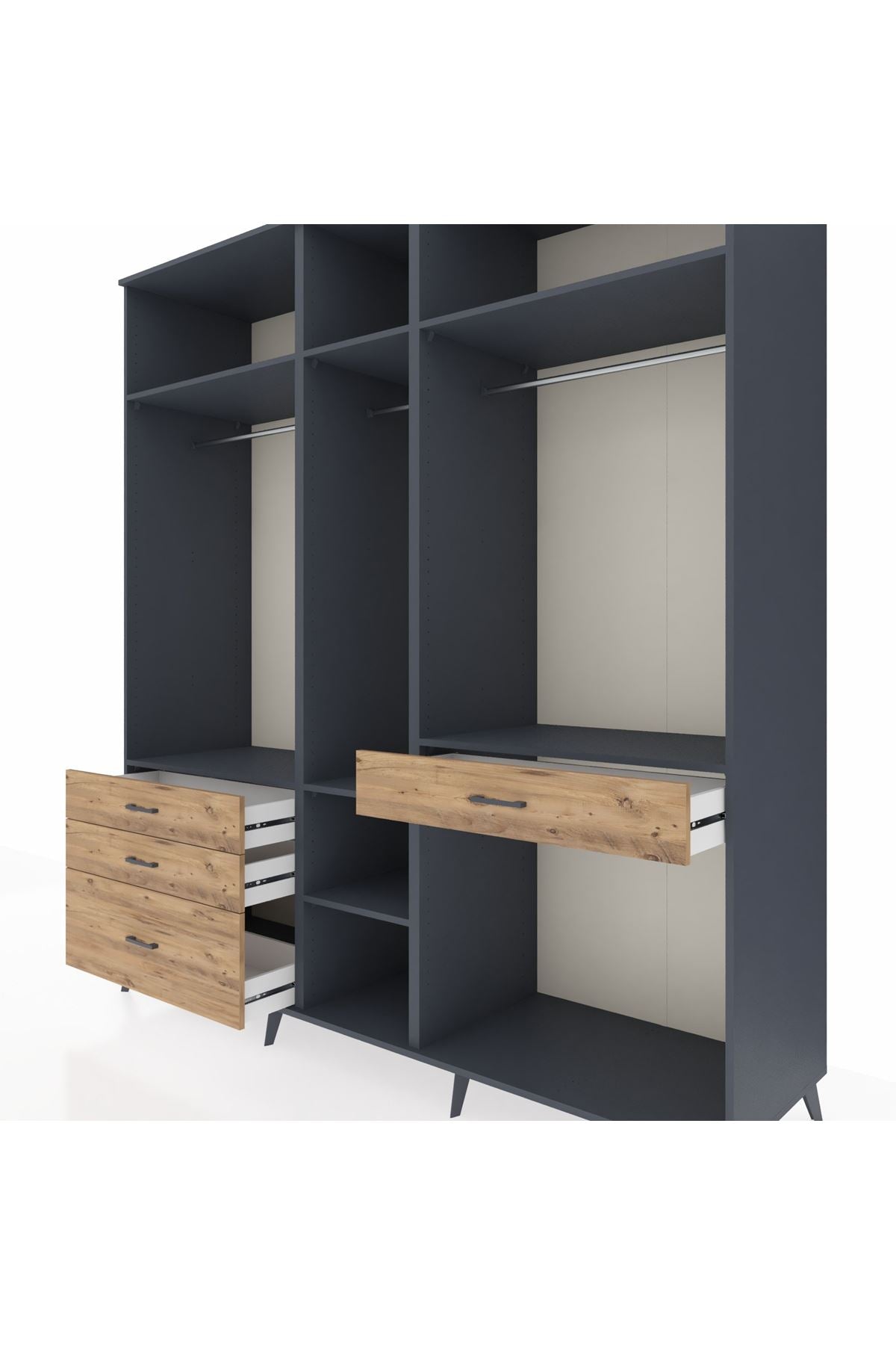 Kronos Dolap 7 Raflı 4 Çekmeceli 3 Askılı 220x59x243 - S784M057V18C
