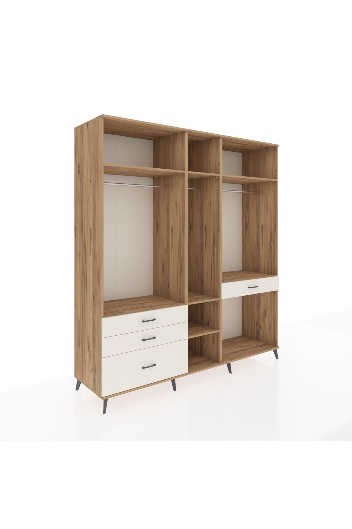 Kronos Dolap 7 Raflı 4 Çekmeceli 3 Askılı 220x59x243 - S784M057V19C