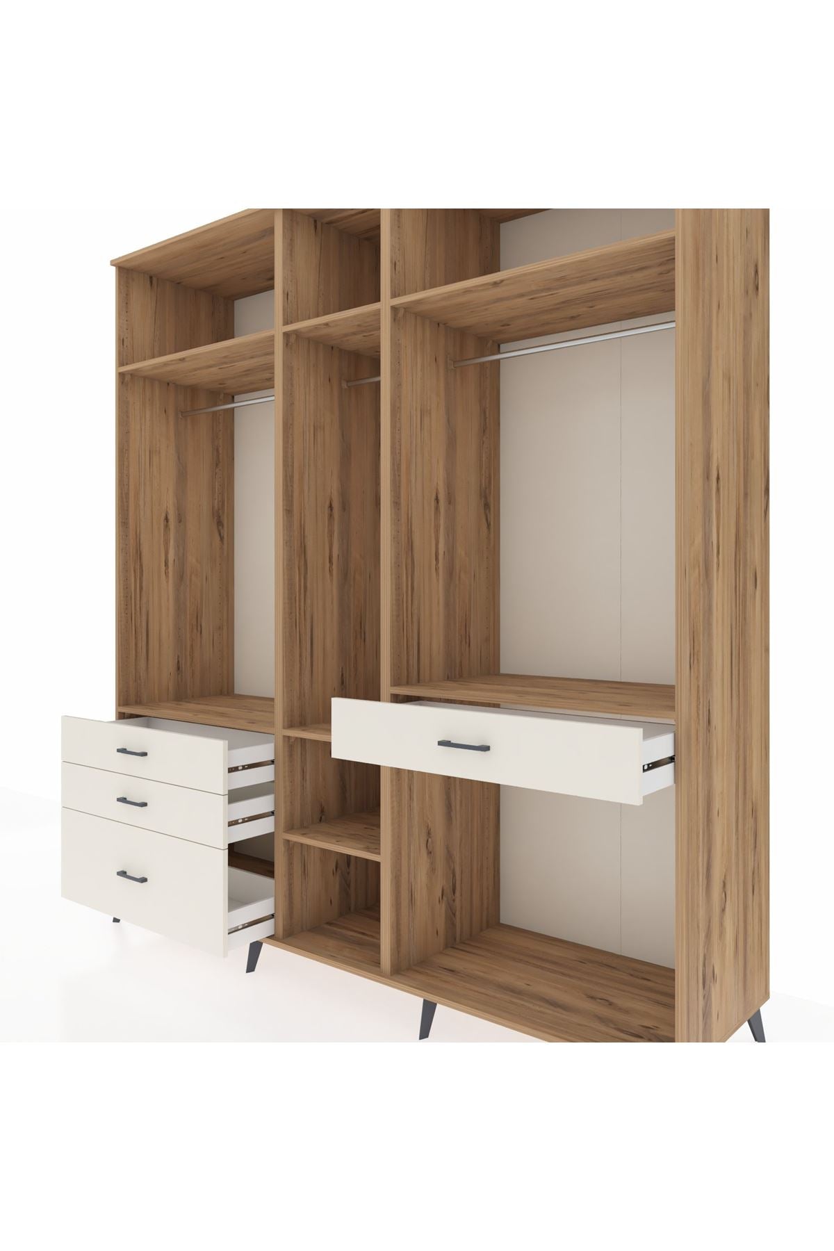 Kronos Dolap 7 Raflı 4 Çekmeceli 3 Askılı 220x59x243 - S784M057V19C