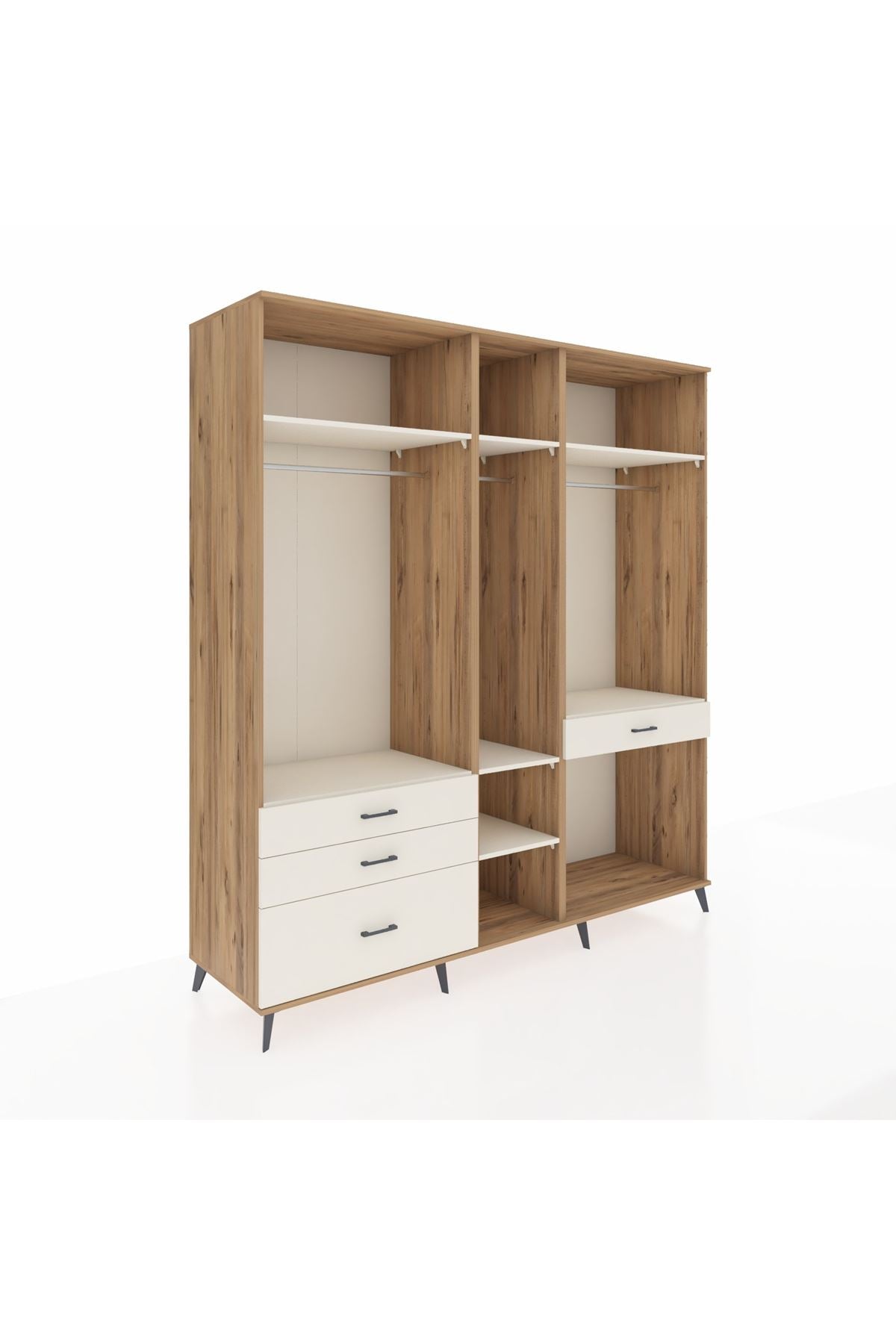 Kronos Dolap 7 Raflı 4 Çekmeceli 3 Askılı 220x59x243 - S784M057V22C