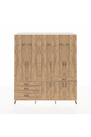 Kronos Dolap 8 Raflı 4 Çekmeceli 3 Askılı 220x59x243 Aytaşı-Çam/Çam