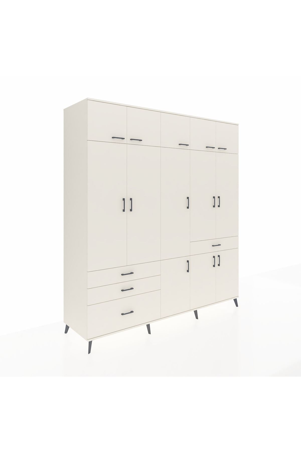 Kronos Dolap 8 Raflı 4 Çekmeceli 3 Askılı 220x59x243 Aytaşı-Aytaşı/Aytaşı