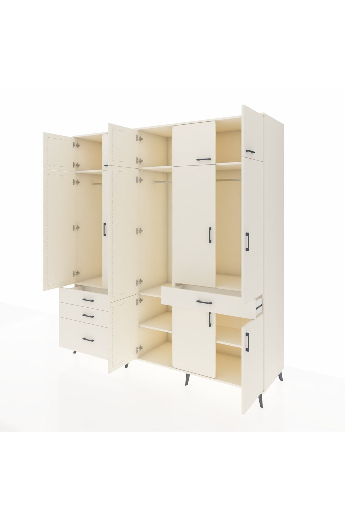 Kronos Dolap 8 Raflı 4 Çekmeceli 3 Askılı 220x59x243 Aytaşı-Aytaşı/Aytaşı