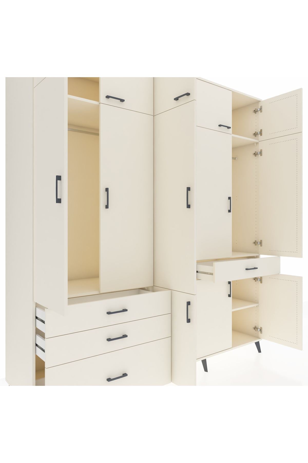 Kronos Dolap 8 Raflı 4 Çekmeceli 3 Askılı 220x59x243 Aytaşı-Aytaşı/Aytaşı