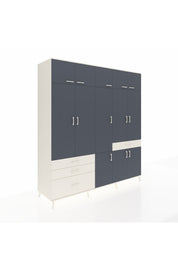 Kronos Dolap 8 Raflı 4 Çekmeceli 3 Askılı 220x59x243 Aytaşı-Antrasit/Aytaşı