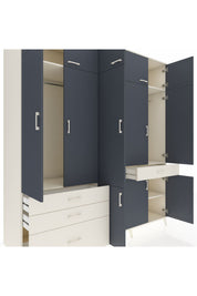 Kronos Dolap 8 Raflı 4 Çekmeceli 3 Askılı 220x59x243 Aytaşı-Antrasit/Aytaşı