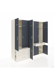 Kronos Dolap 8 Raflı 4 Çekmeceli 3 Askılı 220x59x243 Aytaşı-Antrasit/Aytaşı