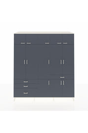 Kronos Dolap 8 Raflı 4 Çekmeceli 3 Askılı 220x59x243 Aytaşı-Antrasit/Antrasit