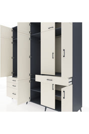 Kronos Dolap 8 Raflı 4 Çekmeceli 3 Askılı 220x59x243 - S784M058V13C