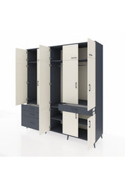 Kronos Dolap 8 Raflı 4 Çekmeceli 3 Askılı 220x59x243 - S784M058V14C