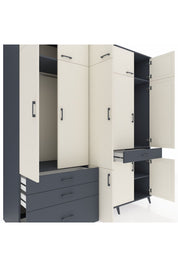 Kronos Dolap 8 Raflı 4 Çekmeceli 3 Askılı 220x59x243 - S784M058V14C
