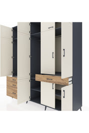 Kronos Dolap 8 Raflı 4 Çekmeceli 3 Askılı 220x59x243 - S784M058V15C