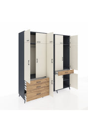 Kronos Dolap 8 Raflı 4 Çekmeceli 3 Askılı 220x59x243 - S784M058V15C