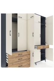 Kronos Dolap 8 Raflı 4 Çekmeceli 3 Askılı 220x59x243 - S784M058V15C