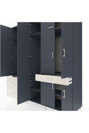 Kronos Dolap 8 Raflı 4 Çekmeceli 3 Askılı 220x59x243 - S784M058V16C