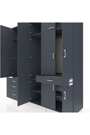 Kronos Dolap 8 Raflı 4 Çekmeceli 3 Askılı 220x59x243 - S784M058V17C