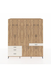 Kronos Dolap 8 Raflı 4 Çekmeceli 3 Askılı 220x59x243 Çam-Çam/Aytaşı